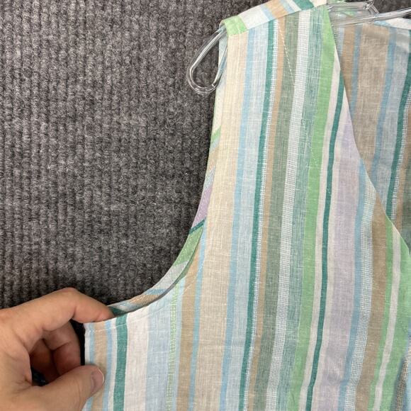 Time & True Womens Tank Top Size Small Multi Color Striped Linen Blend Boho - Picture 3 of 8
